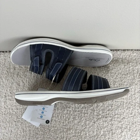 Clarks Cloudsteppers Sandals 9M Blue Breeze Piper Adjustable Strappy Comfort - Picture 3 of 15